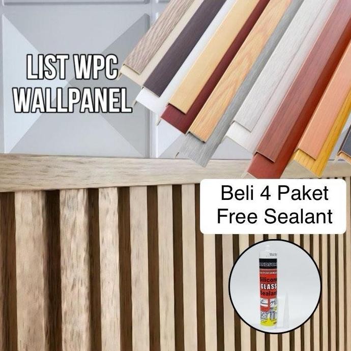 Murah (Cod) Paket 5Pcs List Siku Bentuk L Penutup Atas Finishing Wpc Wall Panel Lis Sudut Kayu Panel