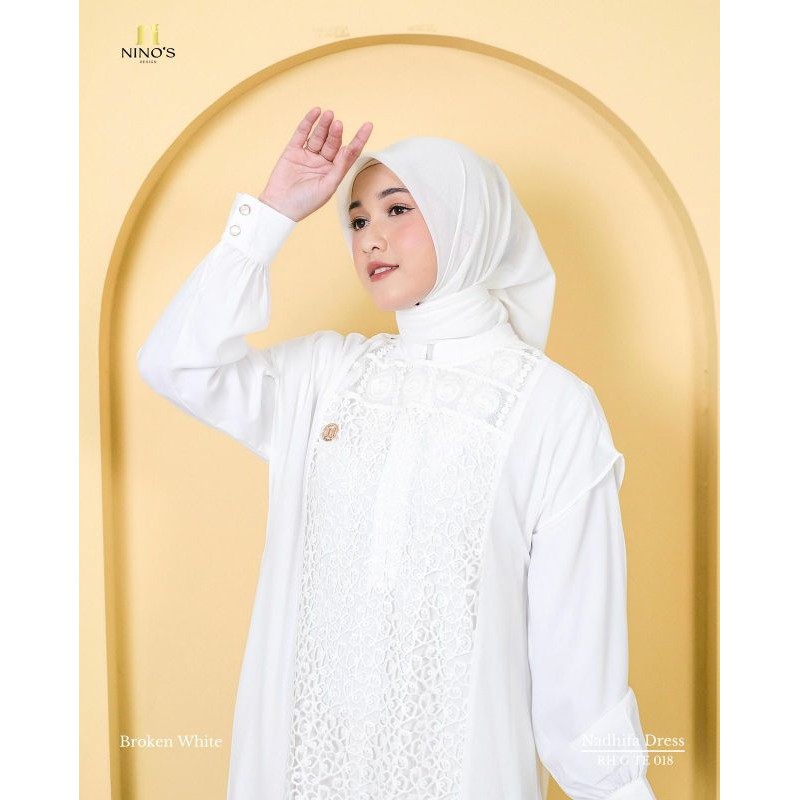 NADHIFA DRESS ORIGINAL BY NINO'S / GAMIS SET OUTER / GAMIS HITAM / GAMIS PUTIH / GAMIS RAYA / BAJU R