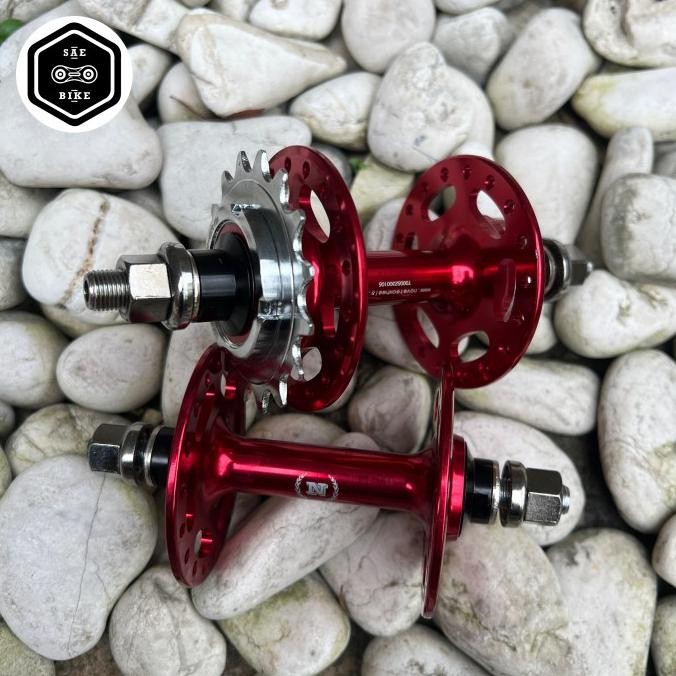 Bisa Gosend Hub Novatec Fixie Fixed Gear Track Alloy 36H 17T Single Speed Ano Red