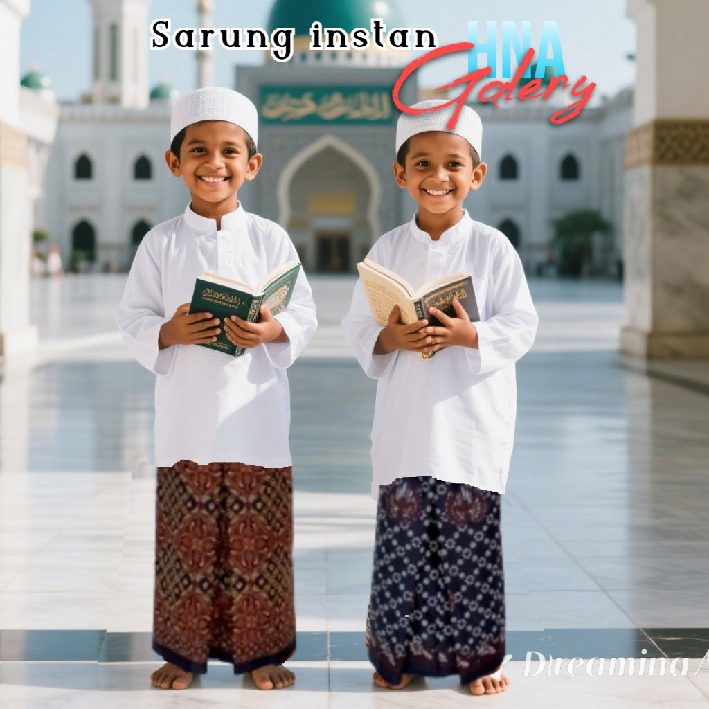 Sarung Instan Anak Usia 2-10 Tahun motif Batik pekalongan Model Rok sarung Gus Iqdam