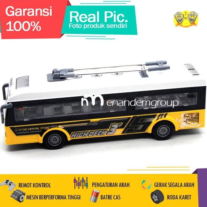 Mainan Mobil Remot Kontrol RC Bus Listrik LRT Telolet Basuri Buka Pintu Batre Cas Control Remote Toy