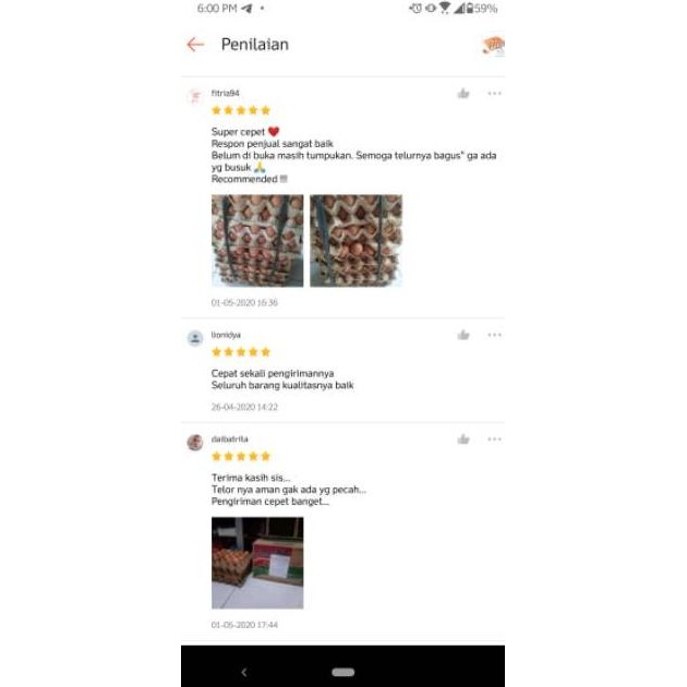 

Dwl-49 Telur Ayam 1 Kg Negeri Padang Segar Grosir / Telor Fresh Termurah