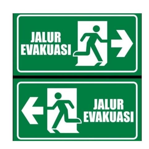 

Grosir Custom. Rambu Jalur Evakuasi. Ukuran 60X20Cm. Plat Acp Tebal 3Mm