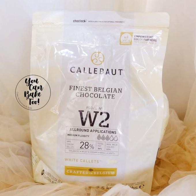 

Callebaut White Chocolate Couveture W2 28% Cocoa 2,5kg murah