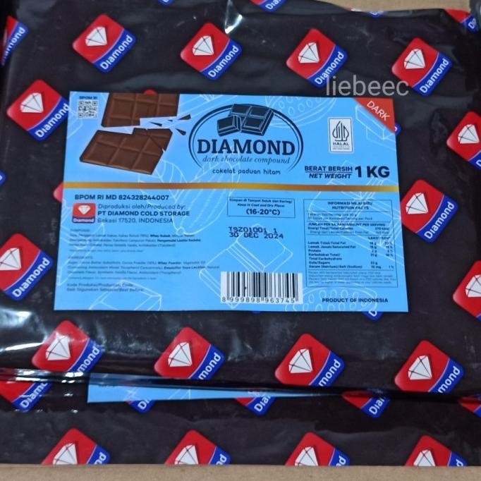 

Diamond Dark Chocolate Compound 1kg / 1 kg murah