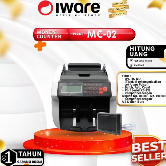 

Murah Money Counter Mesin Penghitung Uang Bill Iware Mc-02 Uv Mg Ir Serial