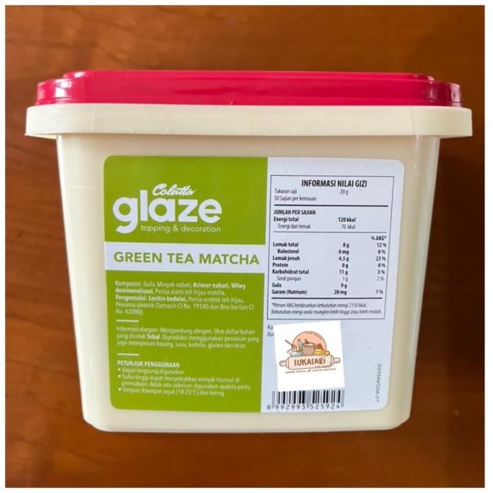 

Colatta Glaze Green tea Matcha 1kg dip glaze donut donat cake murah