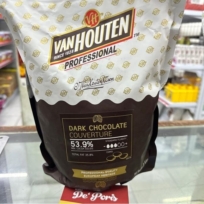 

Van Houten Couverture 53.9% dark chocolate 100grm murah