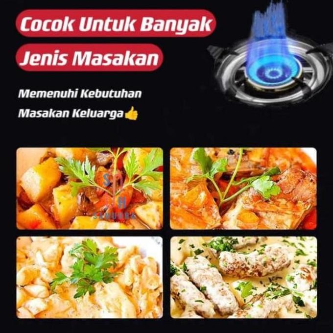 Grosir Sm Living Kompor Gas 2 Tungku  / Kompor Gas Stainless Steel Anti Karat / Kompor Gas Biru