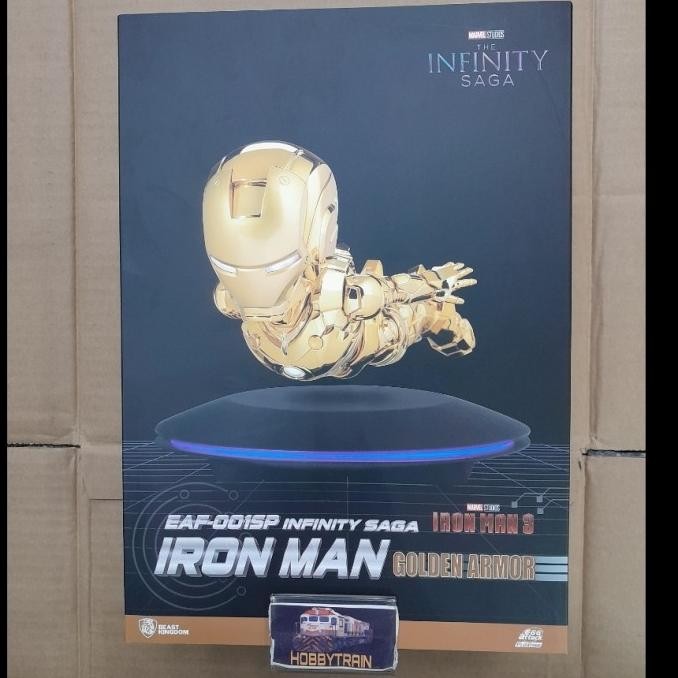 BEAST KINGDOM EGG ATTACK FLOATING EAF-01SP IRON MAN 3 IRON MAN GOLDEN ARMOR FIGURE