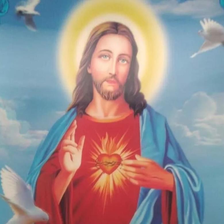 fgk-24 Gambar 3D Kristen Katolik gambar rohani Yesus Maria perjamuan kudus Original