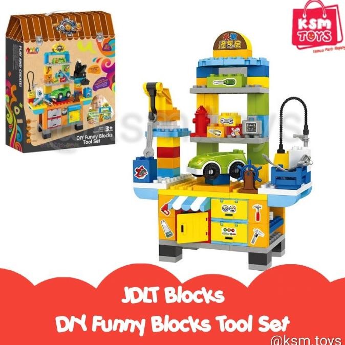Mainan Edukasi JDLT Funny Blocks Tool Set 92pcs block bengkel mobil