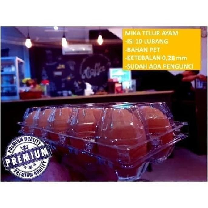 Egg Tray Mika Telur isi 10 lubang sudah ada pengunci
