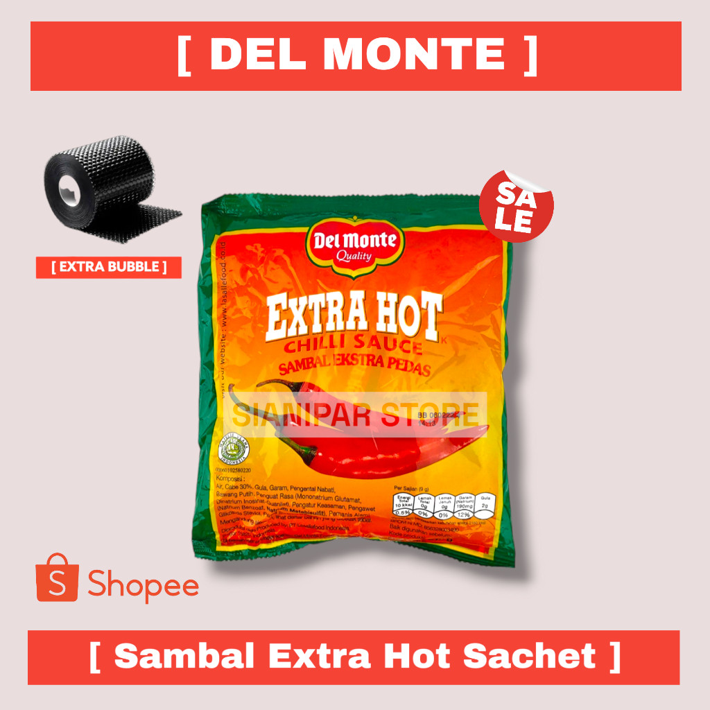 

DELMONTE CHILLI SAUCE EXTRA HOT SACHET STICK PCK 24X9/8g