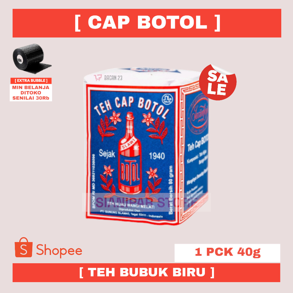 

CAP BOTOL TEH BUBUK BIRU PCK 40g - 80g