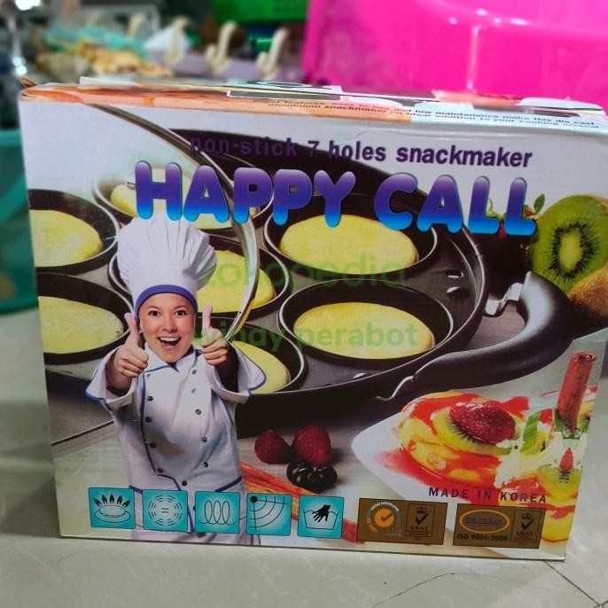 Cetakan Kue  Lumpur Happy Call  7 Lubang Datar Snackmaker.