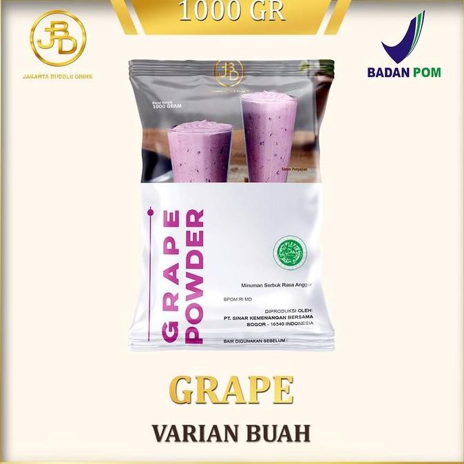 

Murah Bubuk Minuman Premium Varian Buah Rasa Grape 1Kg || Jakarta Bubble Drink Powder || Ice Anggur Susu