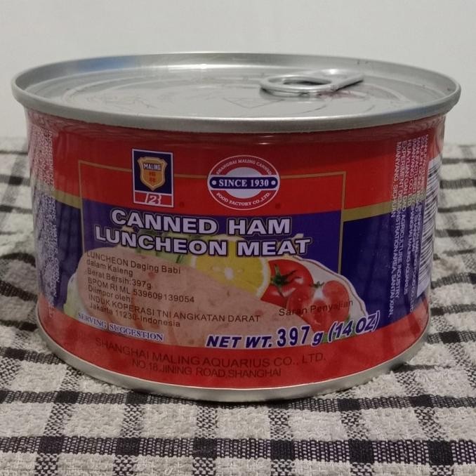 

Grosir Maling Pork Ham Luncheonmeat 397Gr