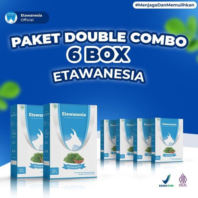 

Sale Paket 6 Box Etawa Biru-Susu Kambing Etawanesia + Ekstrak Moringa Folium Daun Kelor