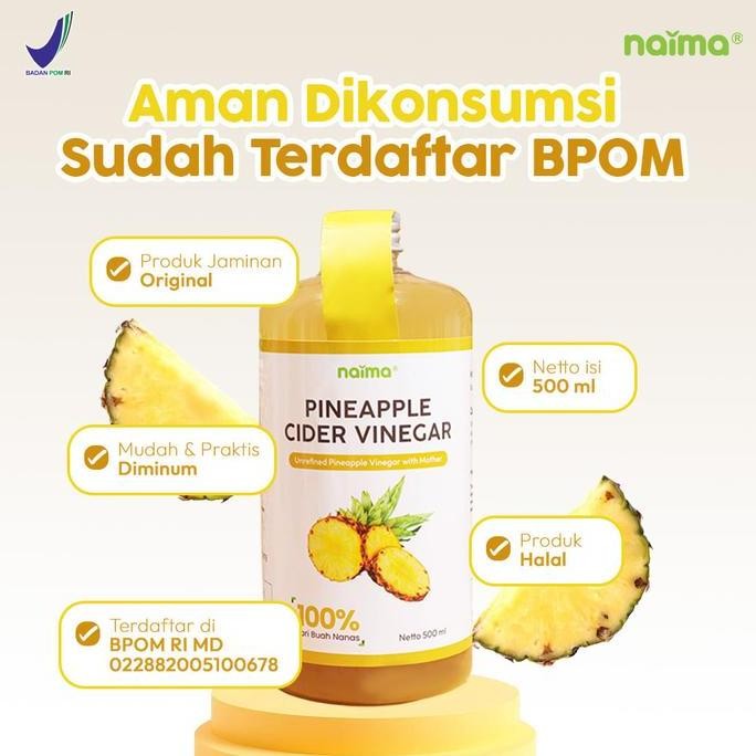 

Promo [Bpom] Naima Cuka Nanas 1 Botol Original Bpom | Pineapple Cider Vinegar | 100% Cuka Nanas Tanpa Pengawet
