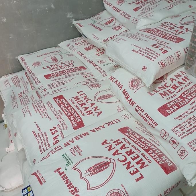 

Grosir Tepung Terigu Lencana Merah 25Kg - Bogasari - 1 Bal / Karung