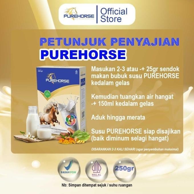 

Sale Pure Horse Susu Kuda Asli Kemasan Lebih Banyak 250Gr Per Box Paket 3 Susu Murni Jogja
