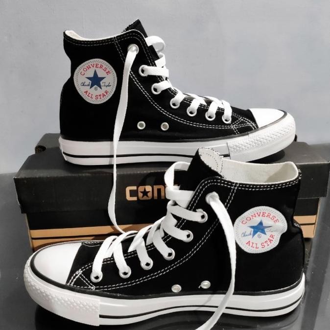 Sepatu Converse All Star Original High Basic Black Hitam Tinggi Ori