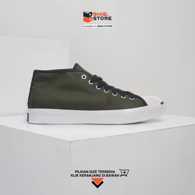 Sepatu Converse Jack Purcell Mid Green Chargo Khaki [171370C] Original