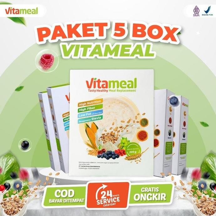 

[Paket 5 Box] Vitameal Sereal Oat Pengganti Sarapan Makanan Enak F