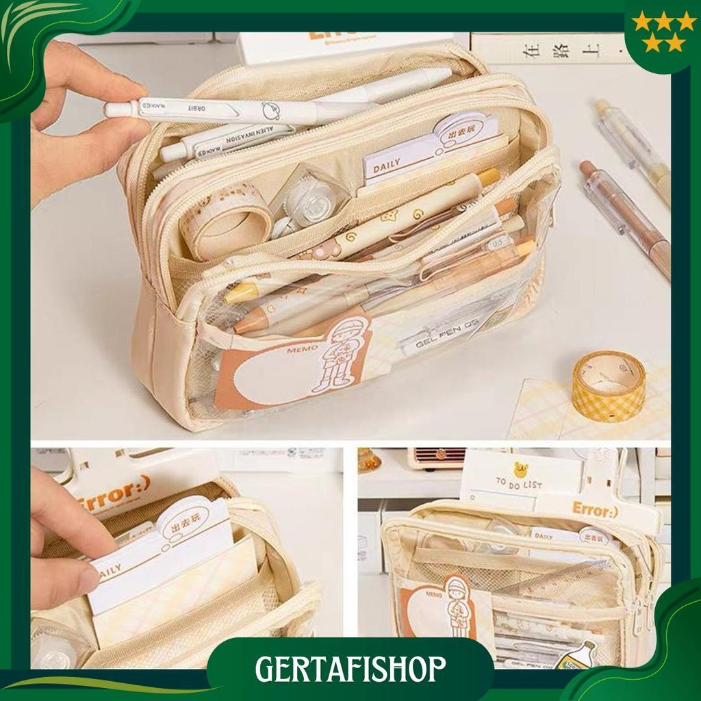 

Tempat Pensil Lucu Kotak Pensil Aesthetic Muat Banyak Pensil Case Besar Transparan Pencil Case Biru Tas Alat Tulis Sekolah Pen Pouch Desk Organizer Stationary Sale