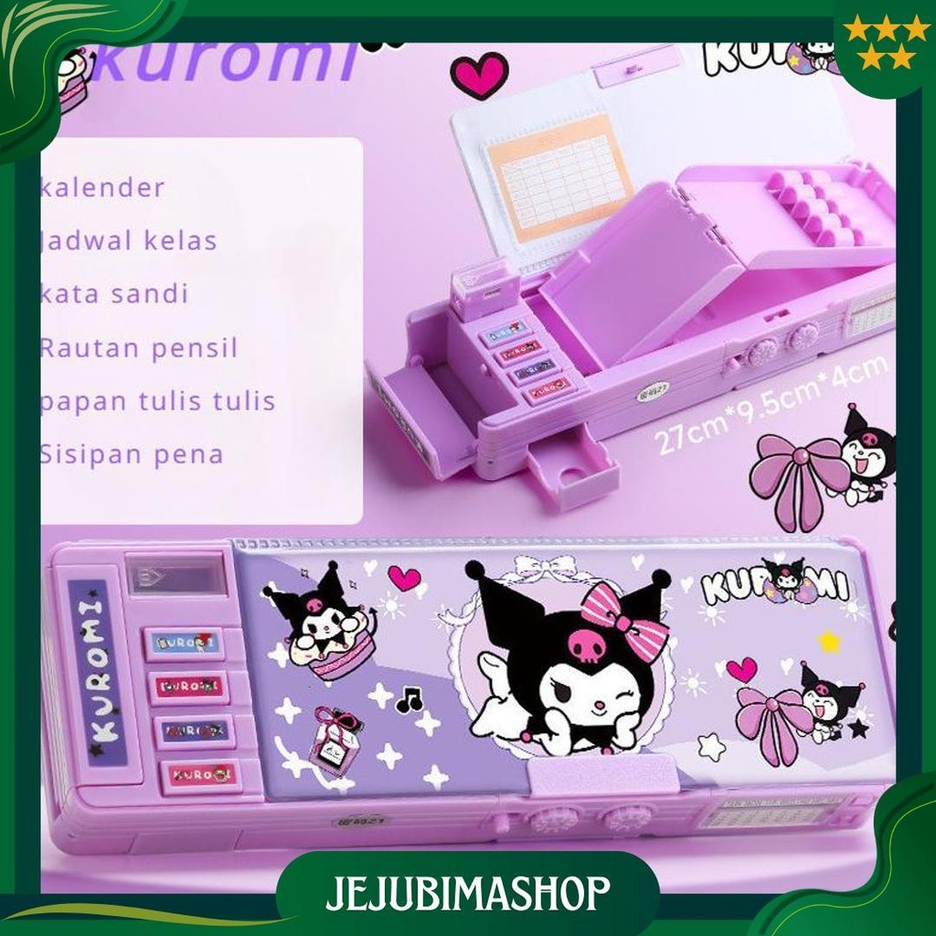 

CodKuromi/Melodi Kotak Pensil Pola Kartun Multifungsi Tempat Pensil Weterproof Lapisan Ganda Pop-Up Mechanical Pencil Case Sale