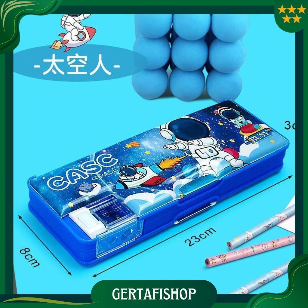 

PuluzSanrio Kuromi Kotak Alat Tulis Multifungsi Siswa Sekolah Dasar Kotak Pena Tempat Pensil Tempat Pensil Berkapasitas Besar Anak Perempuan Anak Laki-Laki Kartun Astronot Gratis Ongkir