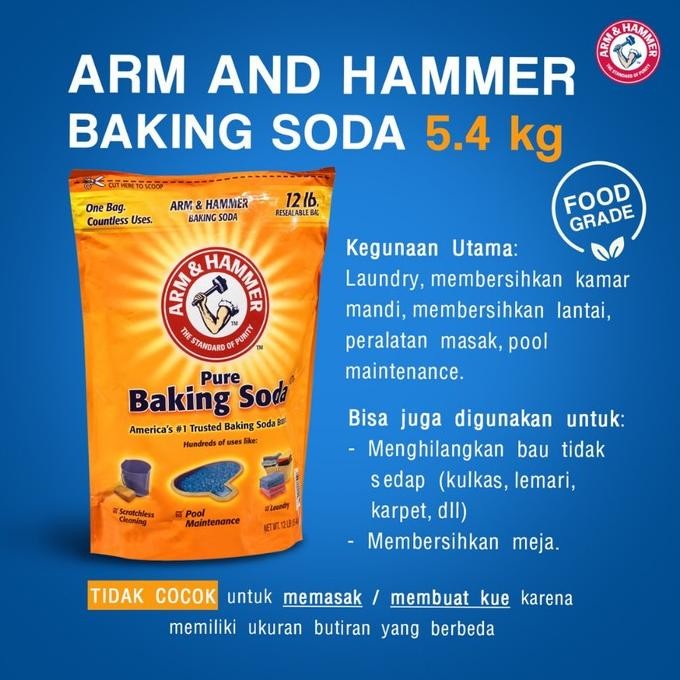 

Grosir Baking Soda Asli Merk Arm & Hammer Untuk Laundry 5,44 Kg
