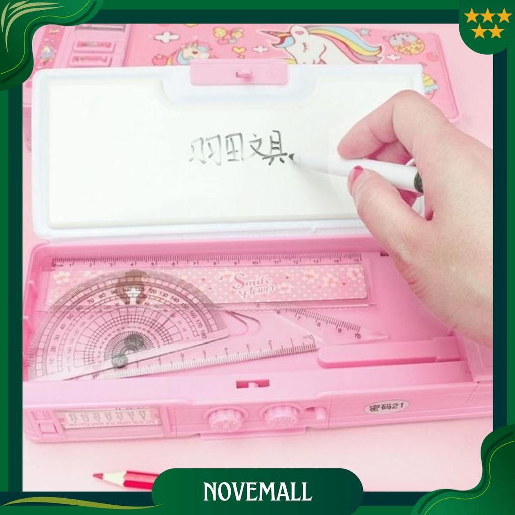 

Kotak Pensil Anak Perempuan Kode Sandi Password Pencil Case Tombol Gratis Ongkir