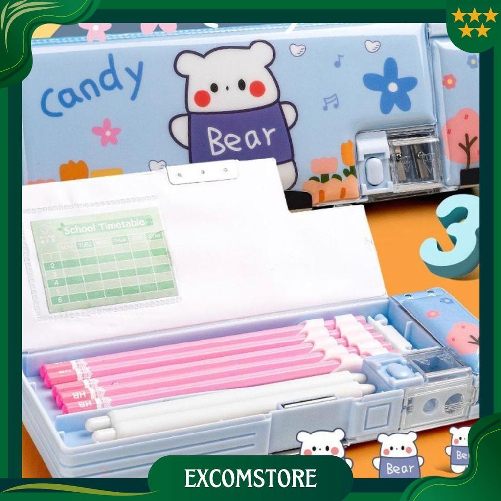 

7S Kotak Pensil Pola Kartun Lapisan Ganda Dan Tunggal Dengan Rautan Kapasitas / Tempat Pensil Multifungsi Motif Unicorn / Dinosaurus / Astronot Untuk Anak Tk Cod