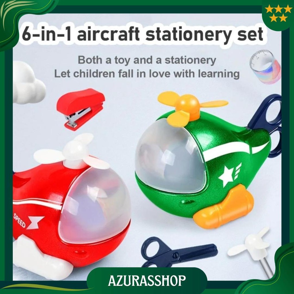 

[Station] Perlengkapan Sekolah Kotak Tempat Pensil Pesawat Multifungsi - Stationery Plane 6 In 1 Promo 4.4