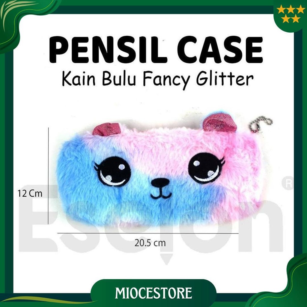 

[Es.Jkt] Kotak Pensil Resleting Bulu Kuping Rainbow / Kotak Pensil Resleting Bulu Fancy Ori