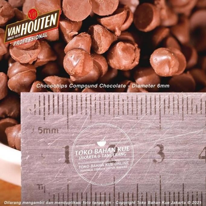 

Promo Van Houten - Semi Sweet Baking Chips 1Kg Asli Topping Choco Chip Compound Toping Chocochips