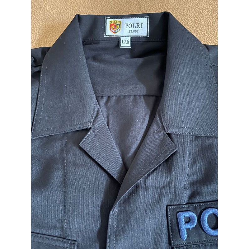 Discount Baju Saja Pdl Hitam Tactikal Jatah Brimob Polri Bahan Halus