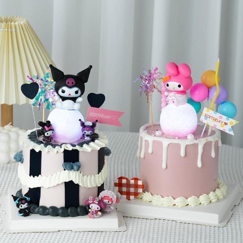 Premium Figure  Cinnamoroll Kuromi Melody Moon Lampu / Sanrio Moon Night Light / Led 3D Anime Orname