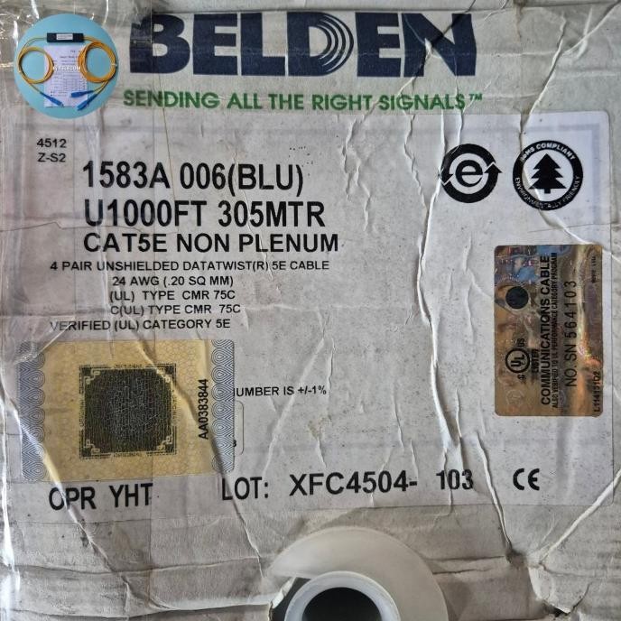 KABEL CAT 5E BELDEN 1583A BIRU ORIGINAL METERAN