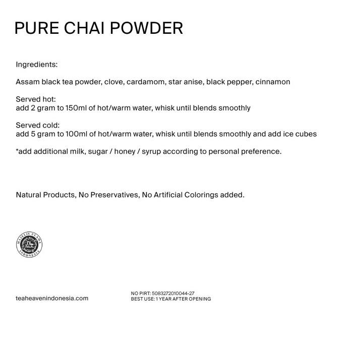 

Chai Tea Latte Pure Powder Indian Masala Chai Bubuk