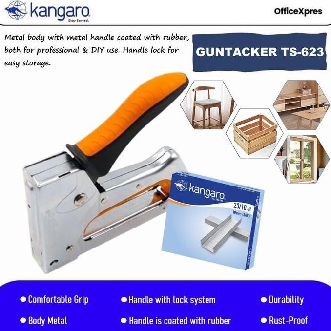 

STAPLER TEMBAK GUN TACKER / GUNTACKER KANGARO TS 623 ORIGINAL DAN TERPERCAYA