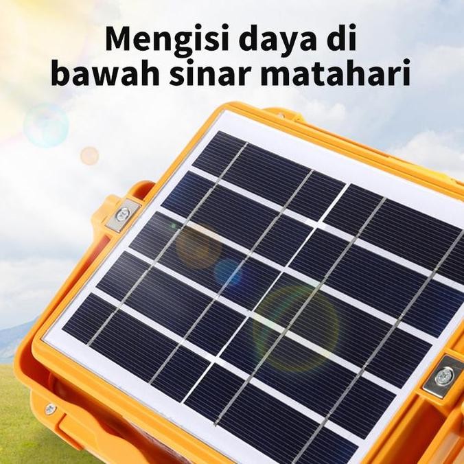 Grosir Lampu Emergency Surya Super Bright 300W Led 4 Mode Kuning Putih Nyala Usb Charger Lampu  Emer
