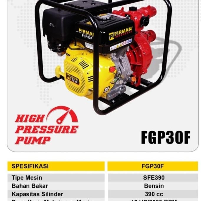High Pressure Pump Firman Fgp 30F New Stok