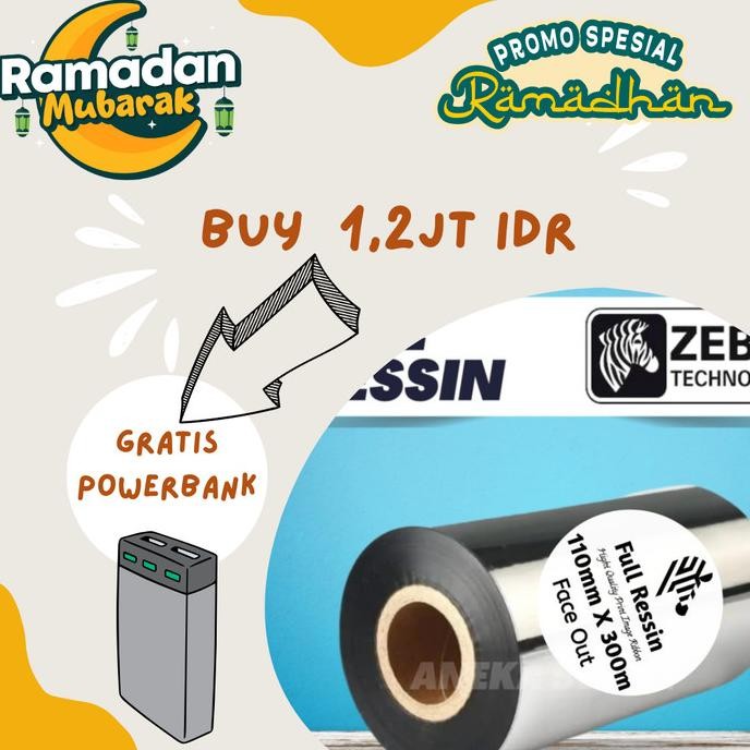 Ribbon Barcode Full Resin 110X300 M 110 X 300 Ribbon Barcode Co