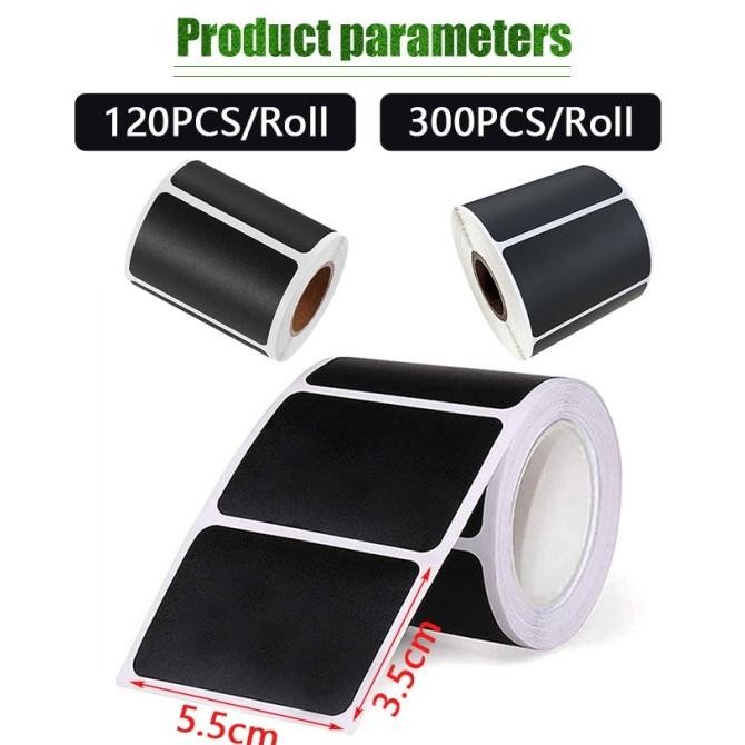 

300Pc Label Sticker Hitam Toples Rectangle / Chalkboard Label Sticker murah