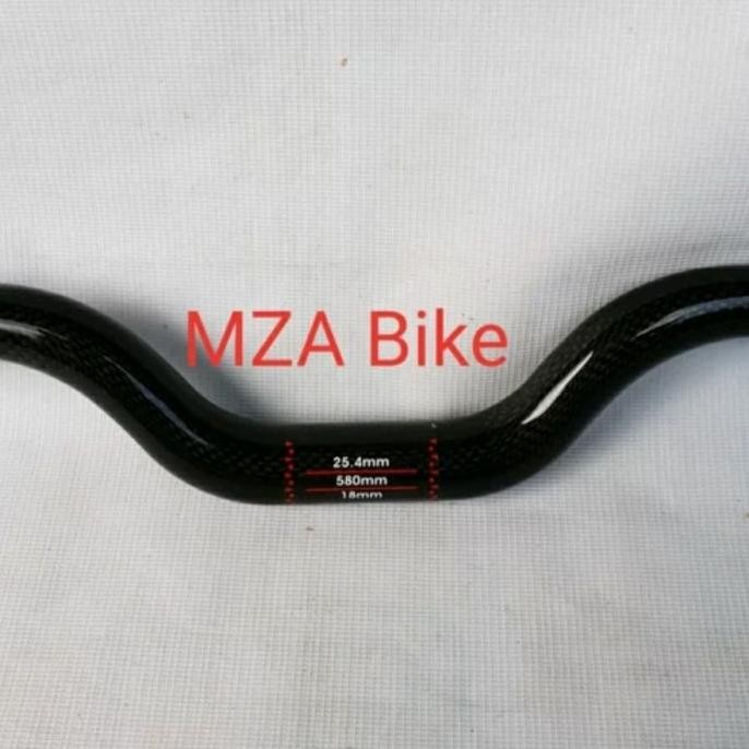 Handlebar Carbon 25.4mm panjang 580mm - Handlebar Sepeda Lipat - Stang