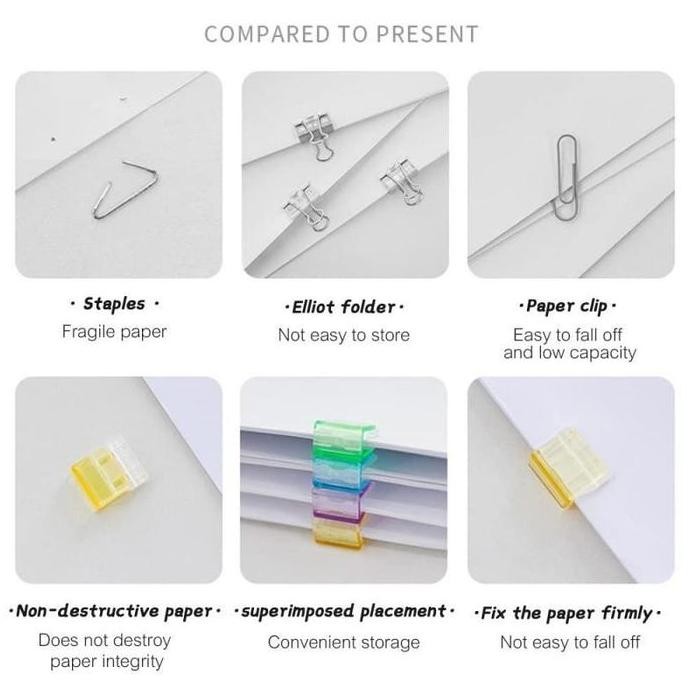 

20pcs/Set Klip Kertas Warna Warni Clip Book Klip Penjepit Buku Paper Clip Warna Warni Penjepit Kertas Binder murah
