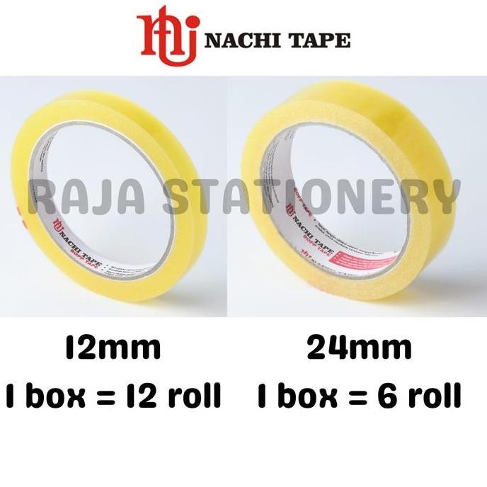 

NACHI STATIONERY TAPE 12mm 24mm SELOTIP SOLATIP ISOLASI NACHI DUS [BOX] murah